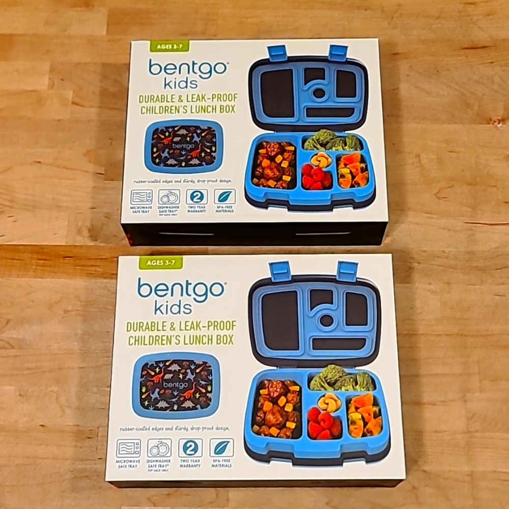 Bentgo Kids Lunch Box , Set of 2 Lunch Boxes , Dinosaur Print , NEW